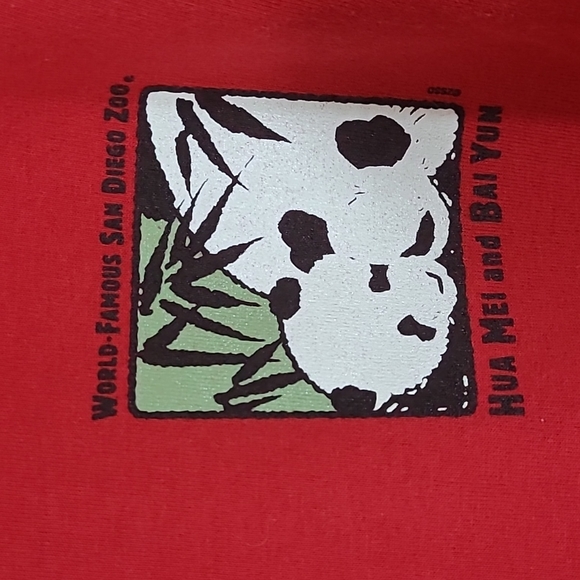 vintage San Diego Zoo Panda Hua Mei and Bai Yun Red Large Crew neck t-shirt - Picture 2 of 7